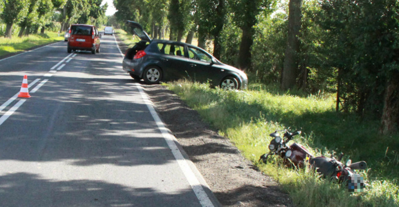 Potrącony motocyklista. Sprawca uciekł z miejsca wypadku Kliknięcie w obrazek spowoduje wyświetlenie jego powiększenia