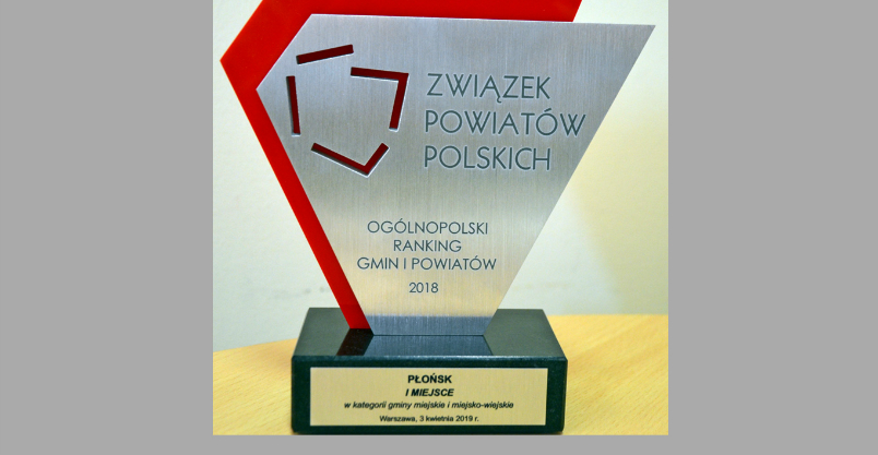 Płońsk – ponownie laureatem Ogólnopolskiego Rankingu Gmin i Powiatów Kliknięcie w obrazek spowoduje wyświetlenie jego powiększenia